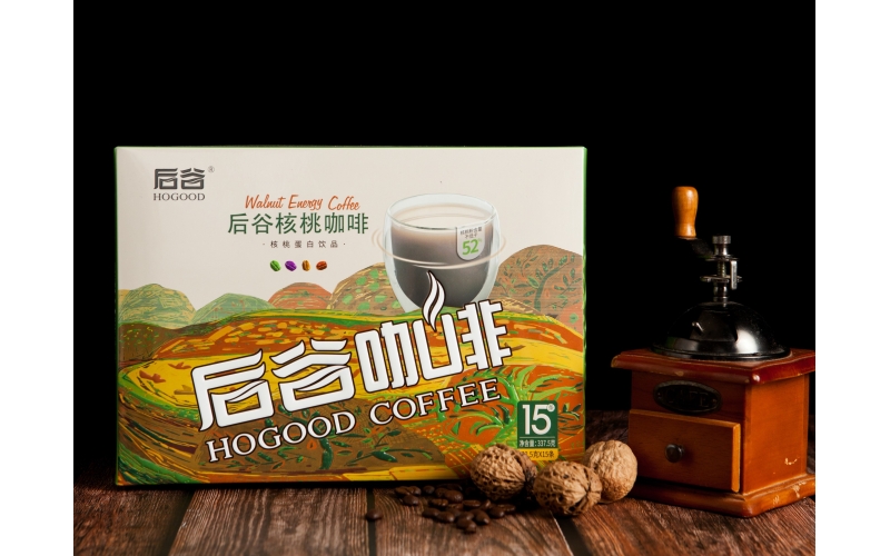核桃咖啡 云南德宏后谷咖啡有限公司出品 Walnut coffee produced by Yunnan Dehong Hougu Coffee Co., Ltd